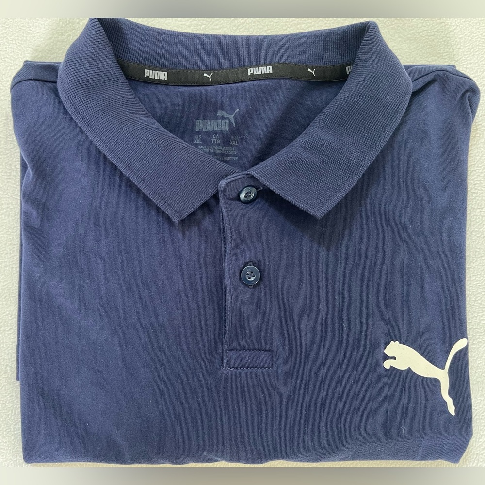🔥PUMA SE POLO PUMA WAY 1 NAVY BLUE 100% COTTON MEN'S SIZE TWO EXTRA LARGE / 2XL